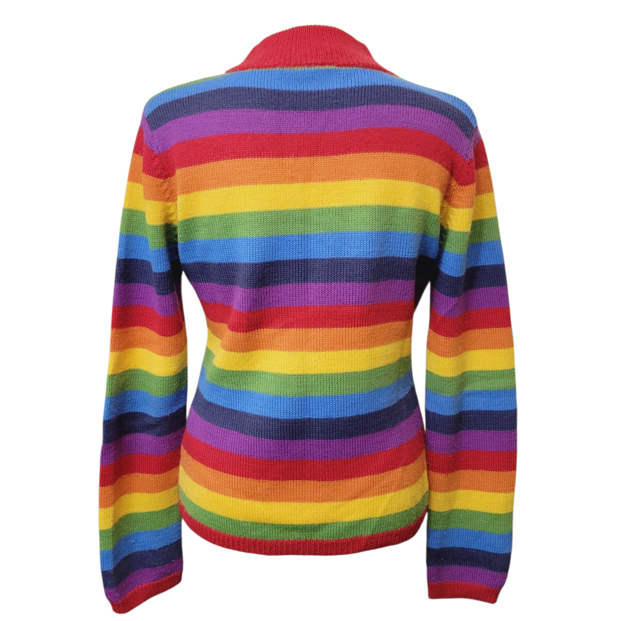 Retro surfer girl colourful knit jumper