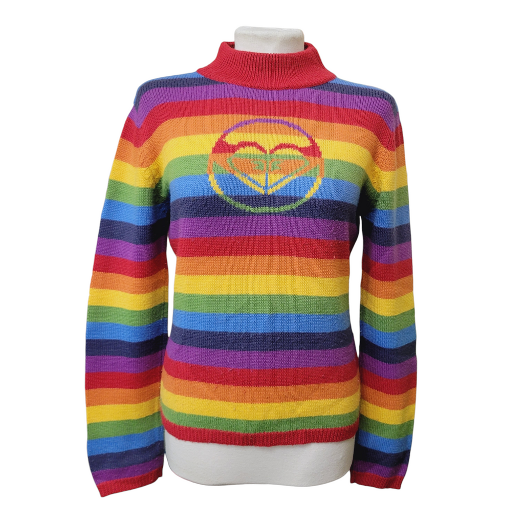 1990s Roxy surfwear striped sweater
