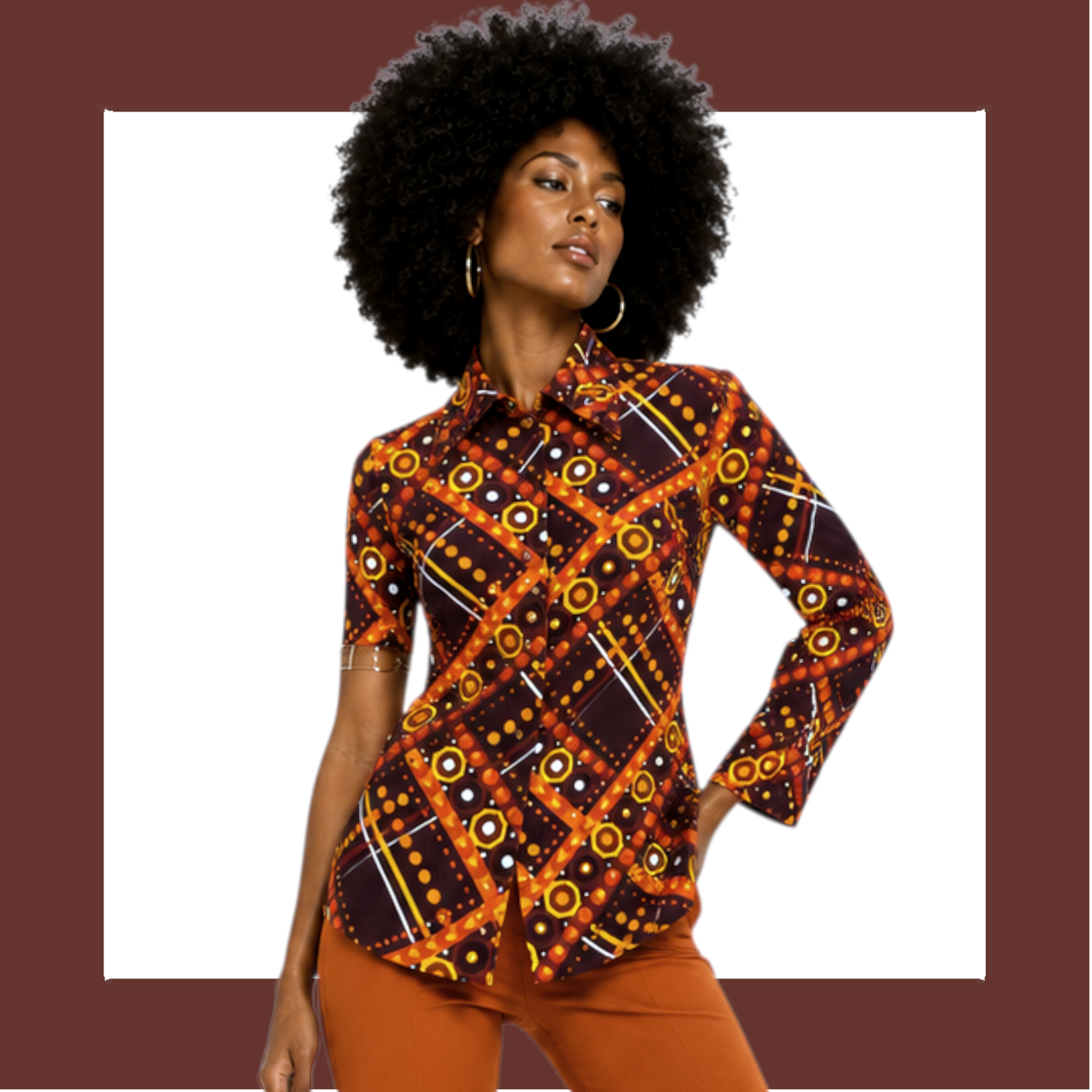 1960s 1970s Dagger Collar Shirt