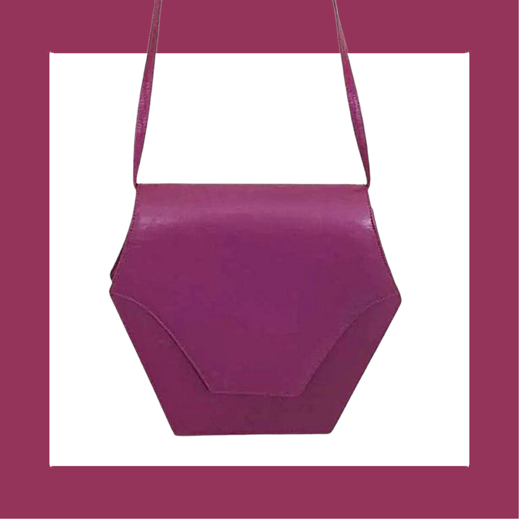 Purple 1990s Leather Shoulder Bag
