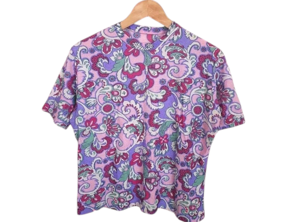 1960s Psychedelic Floral Mod Top