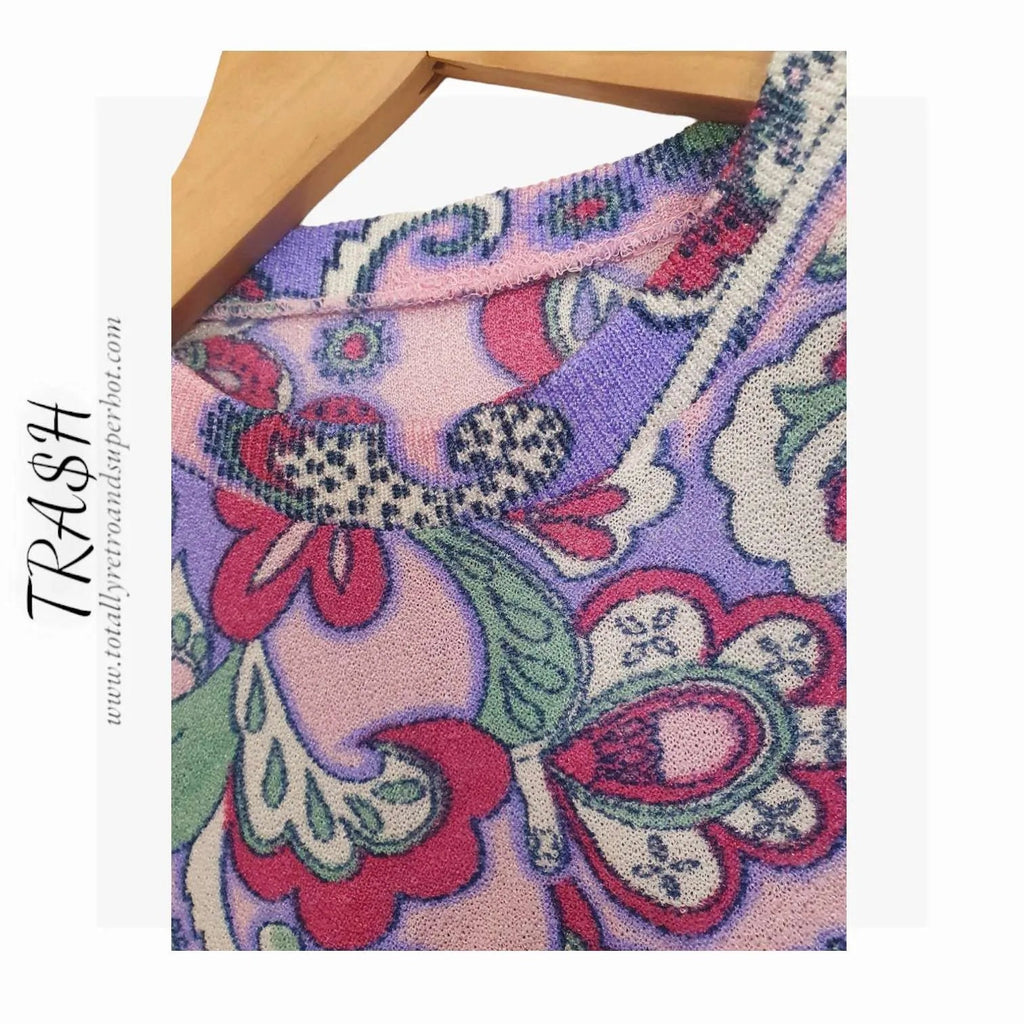 1960s Psychedelic Floral Mod Top
