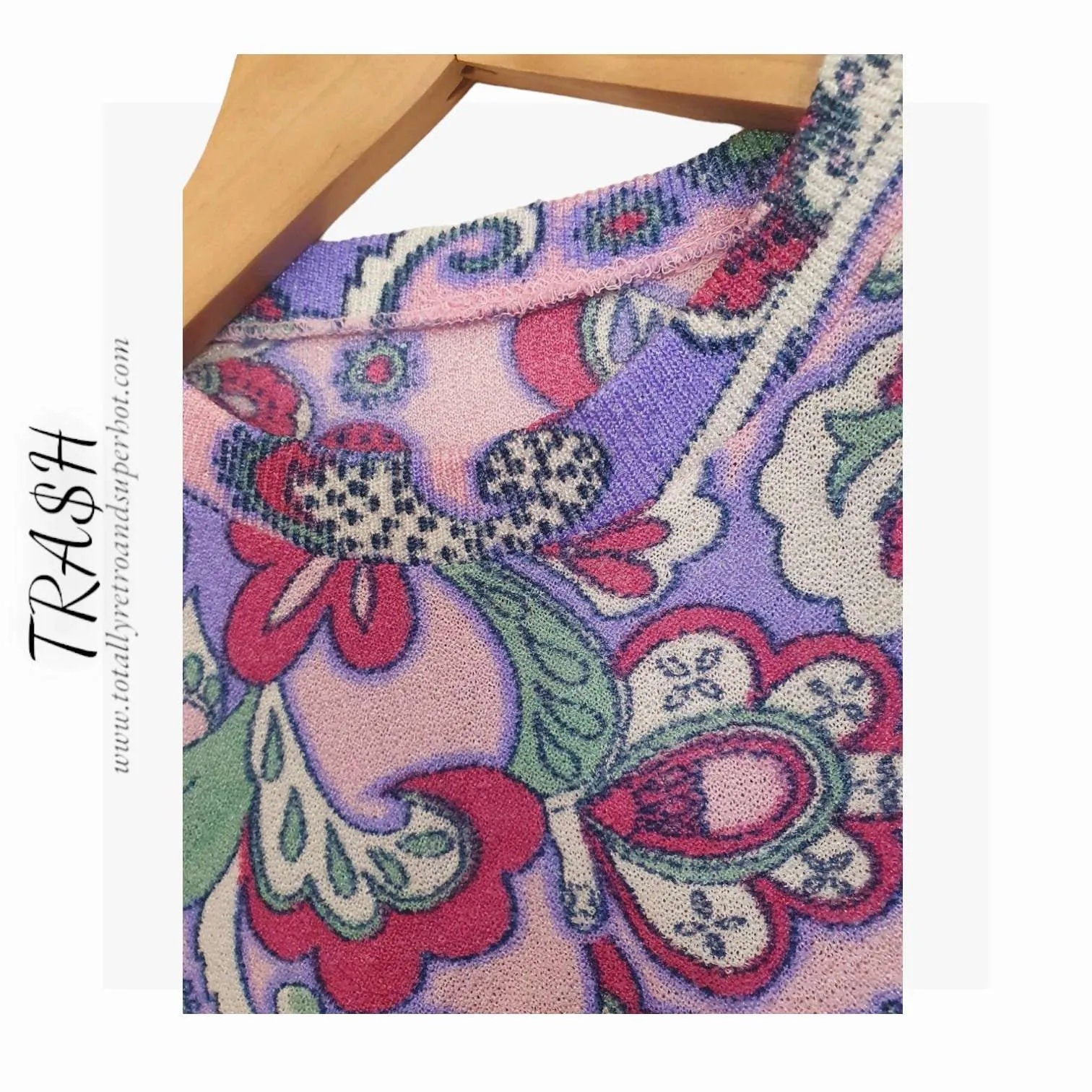 1960s Psychedelic Floral Mod Top