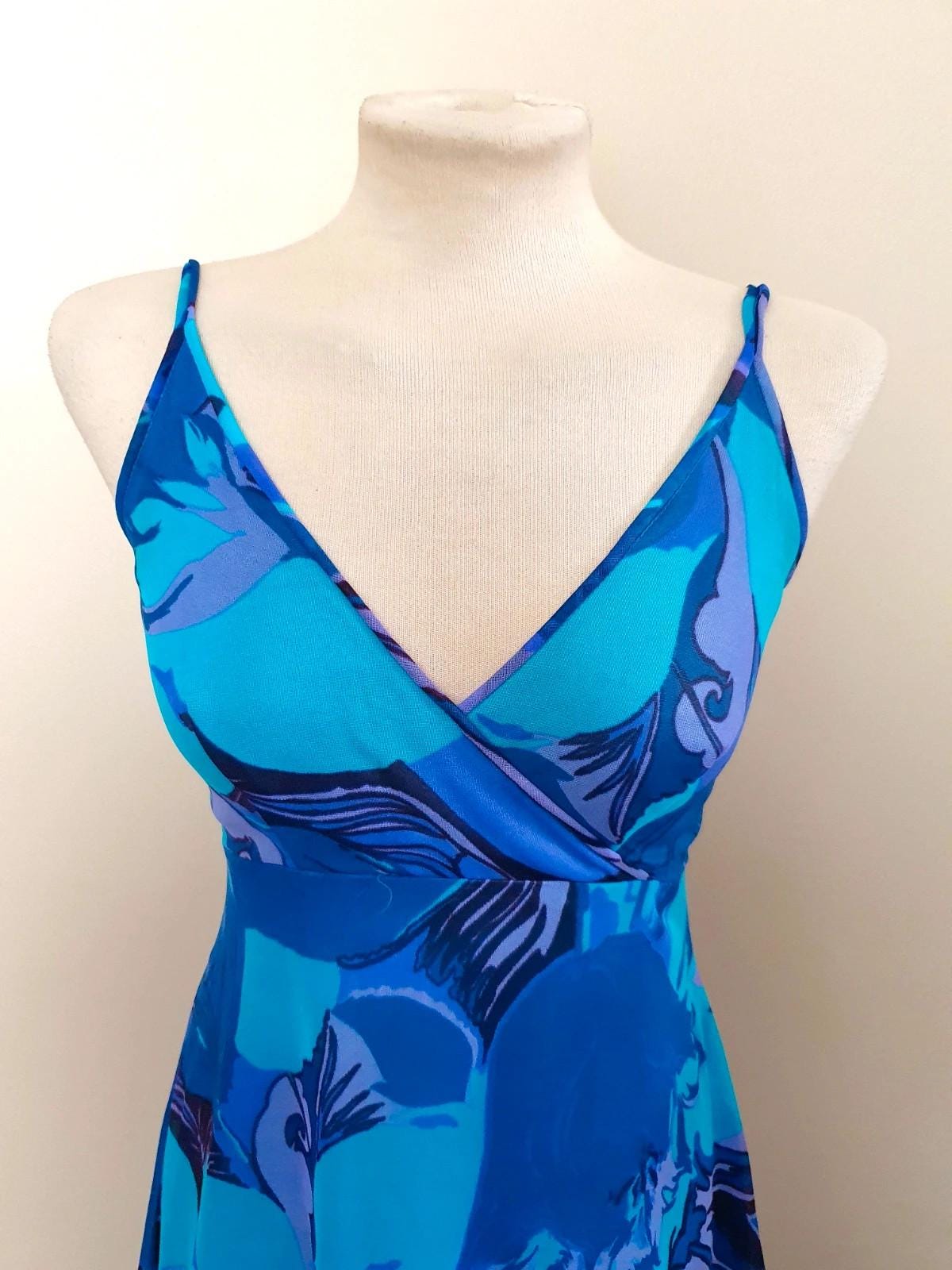 Unique 1970s Chiffon Evening Gown