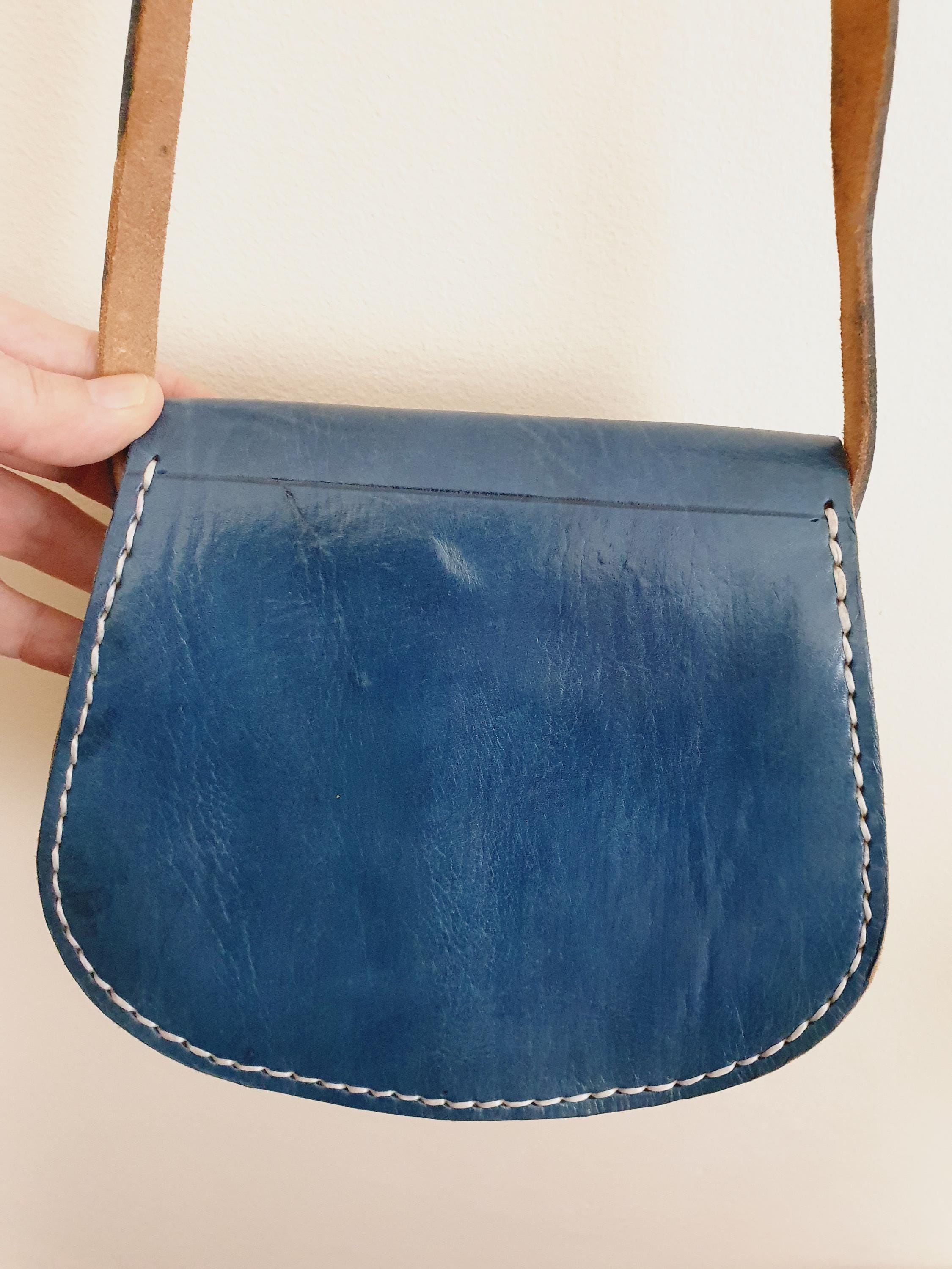 1970s Unique Leather Shoulder Bag