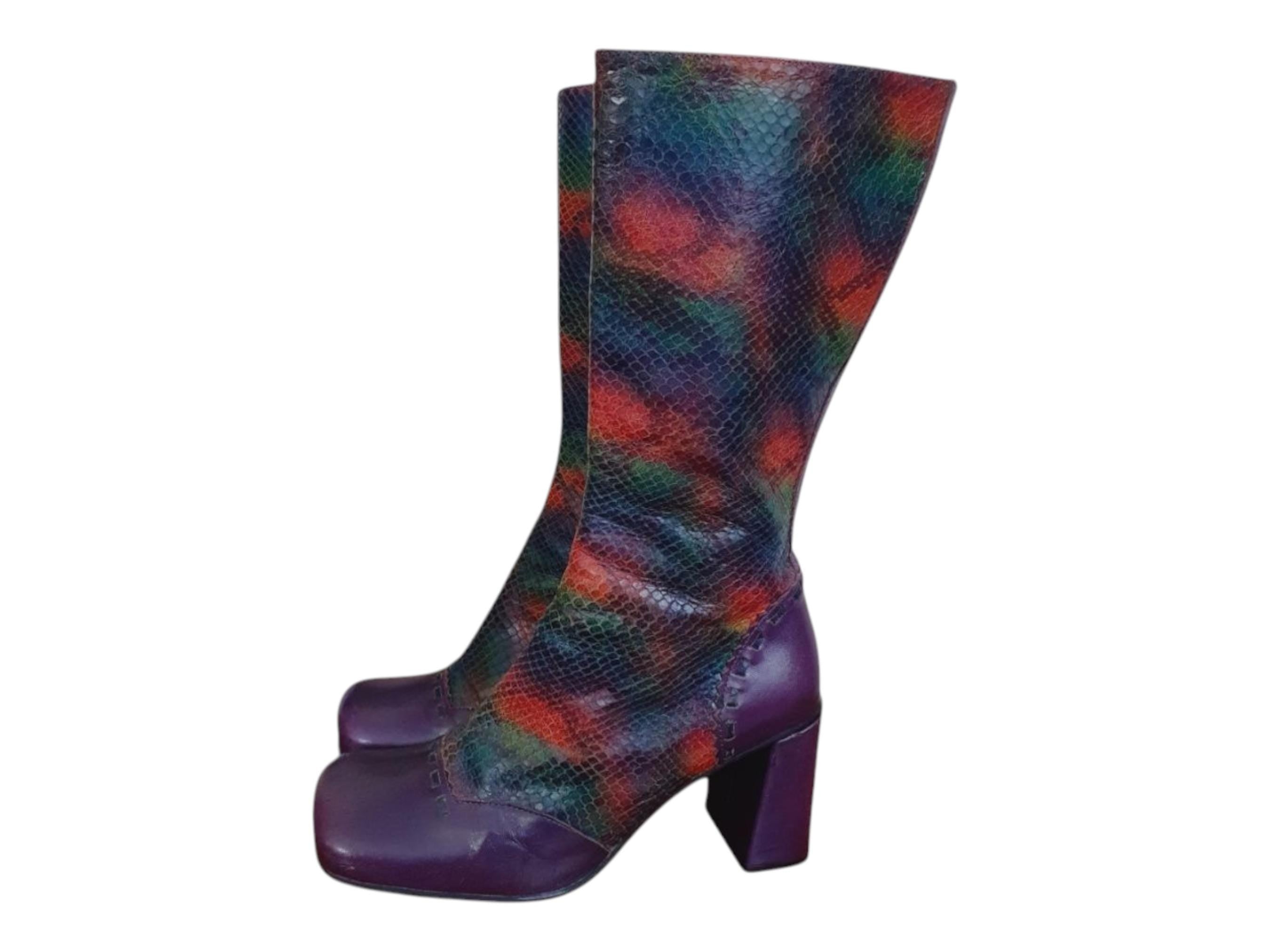 Y2k Shellys Snakeskin Effect Boots