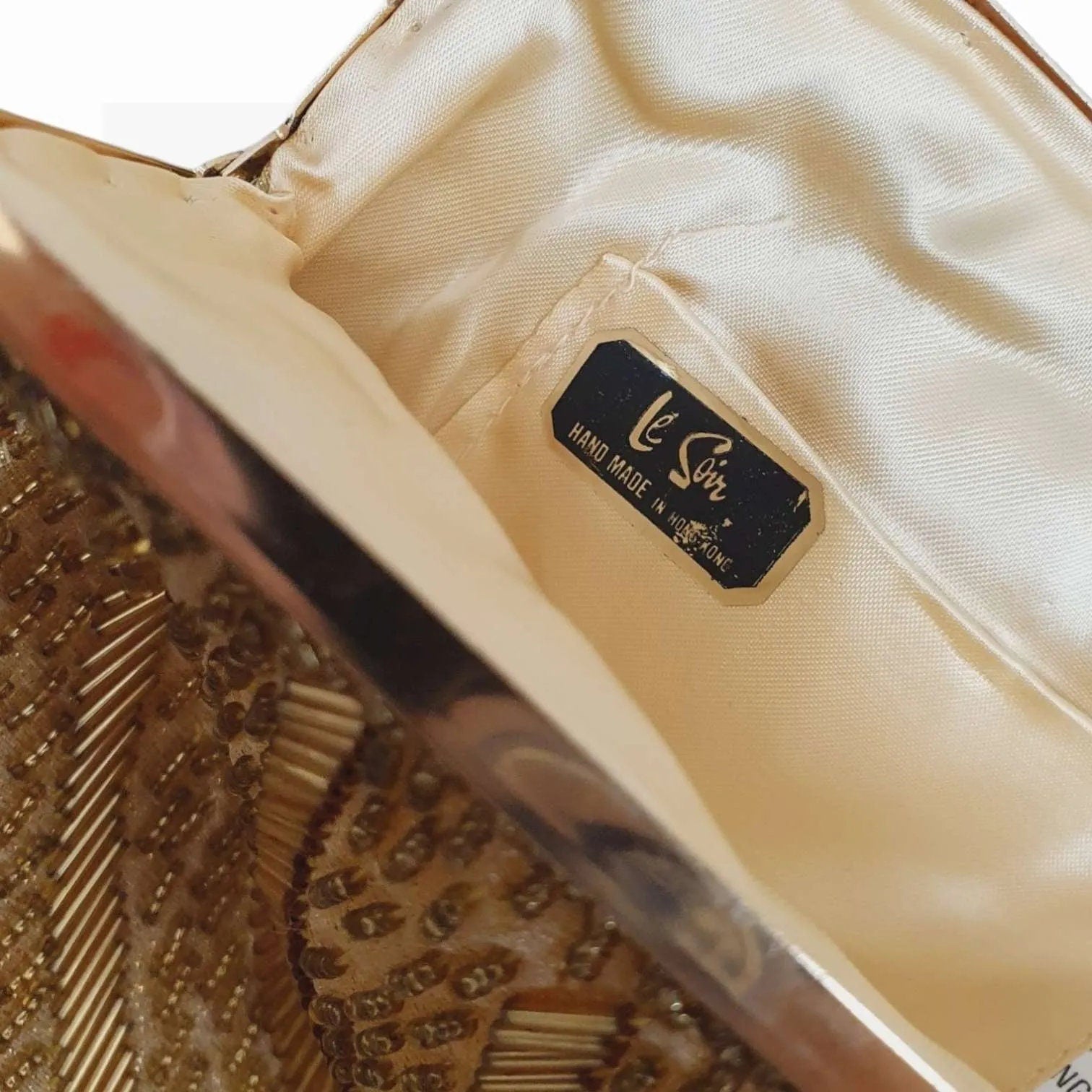 1950s Gold Beaded Evening Purse