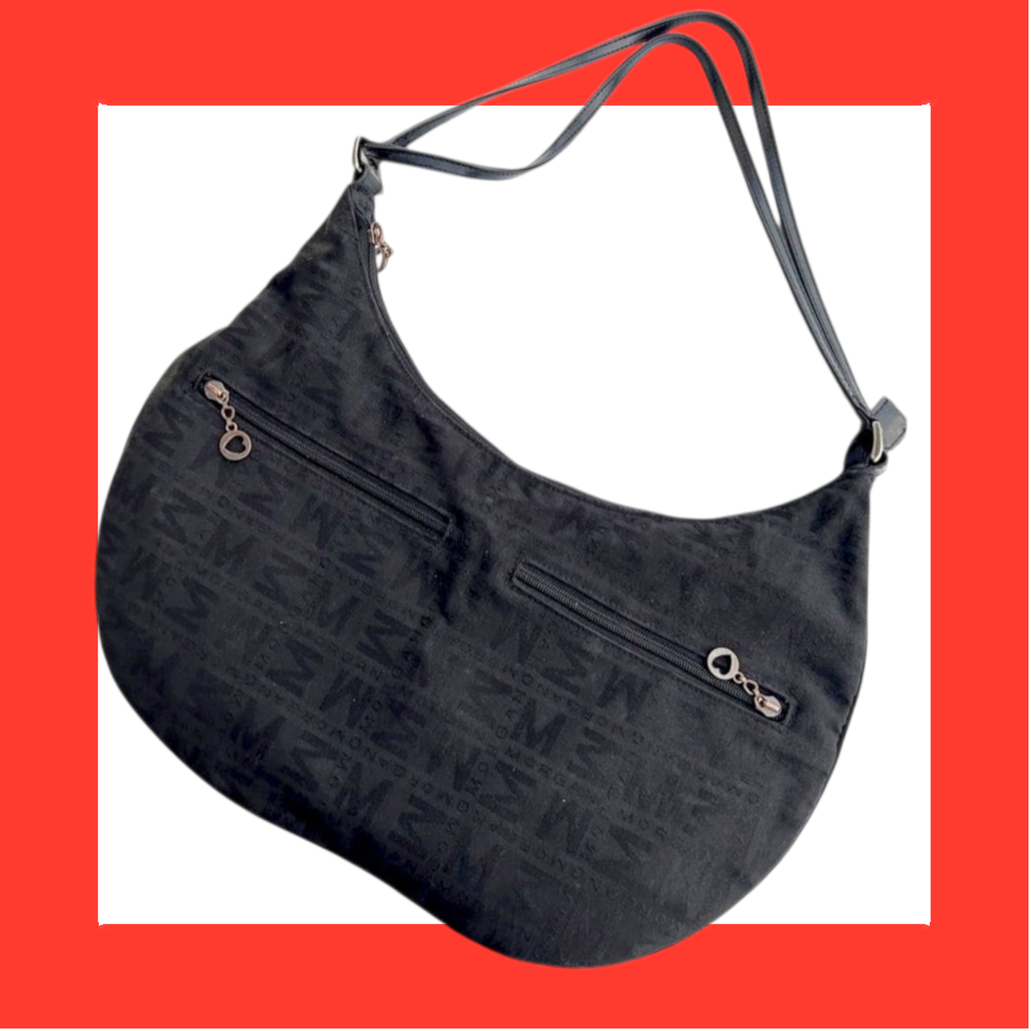 Vintage Y2K Morgan De Toi Black Monogram Shoulder Bag