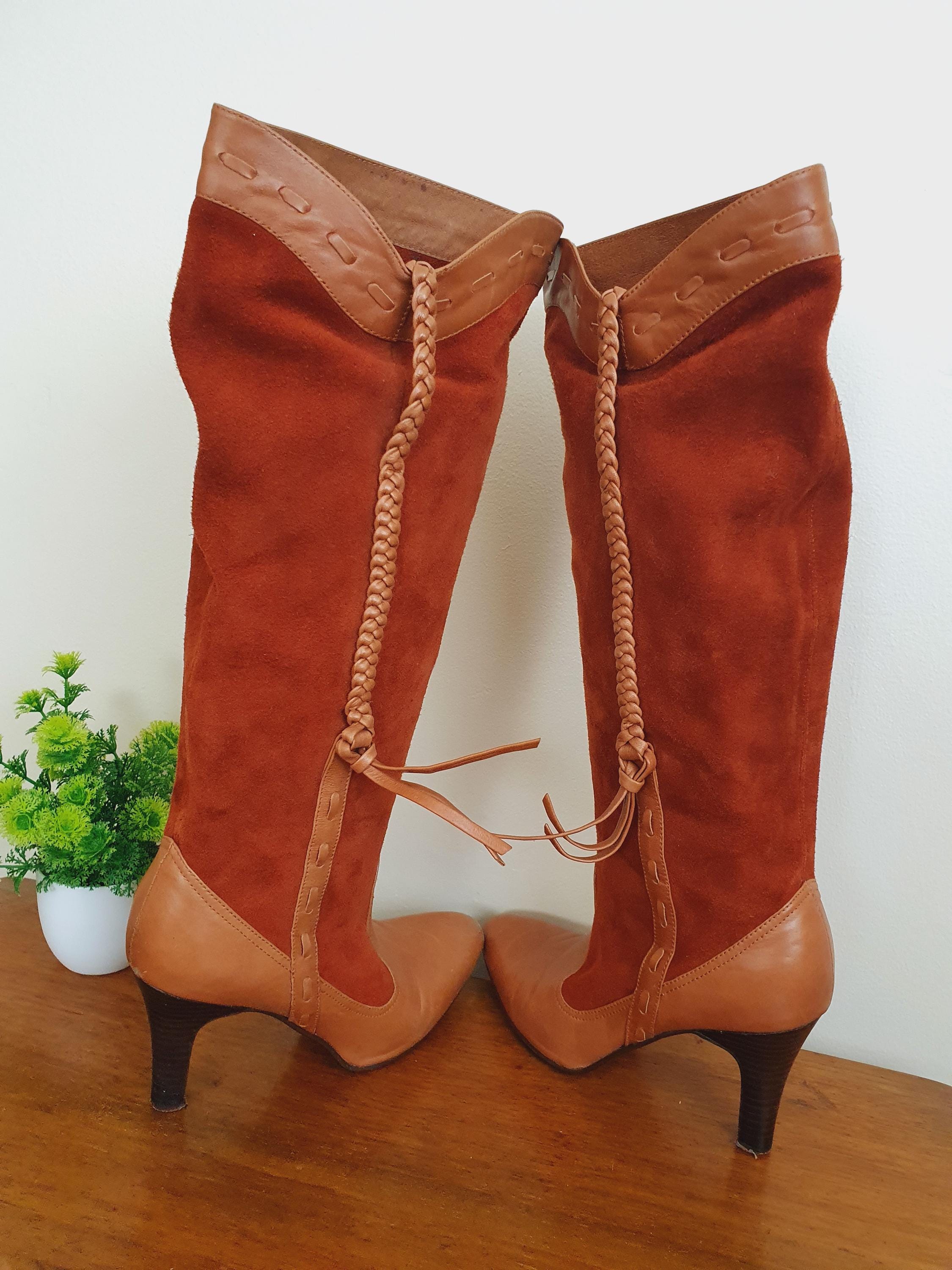 Y2k Shellys Russet Tan Suede Boots