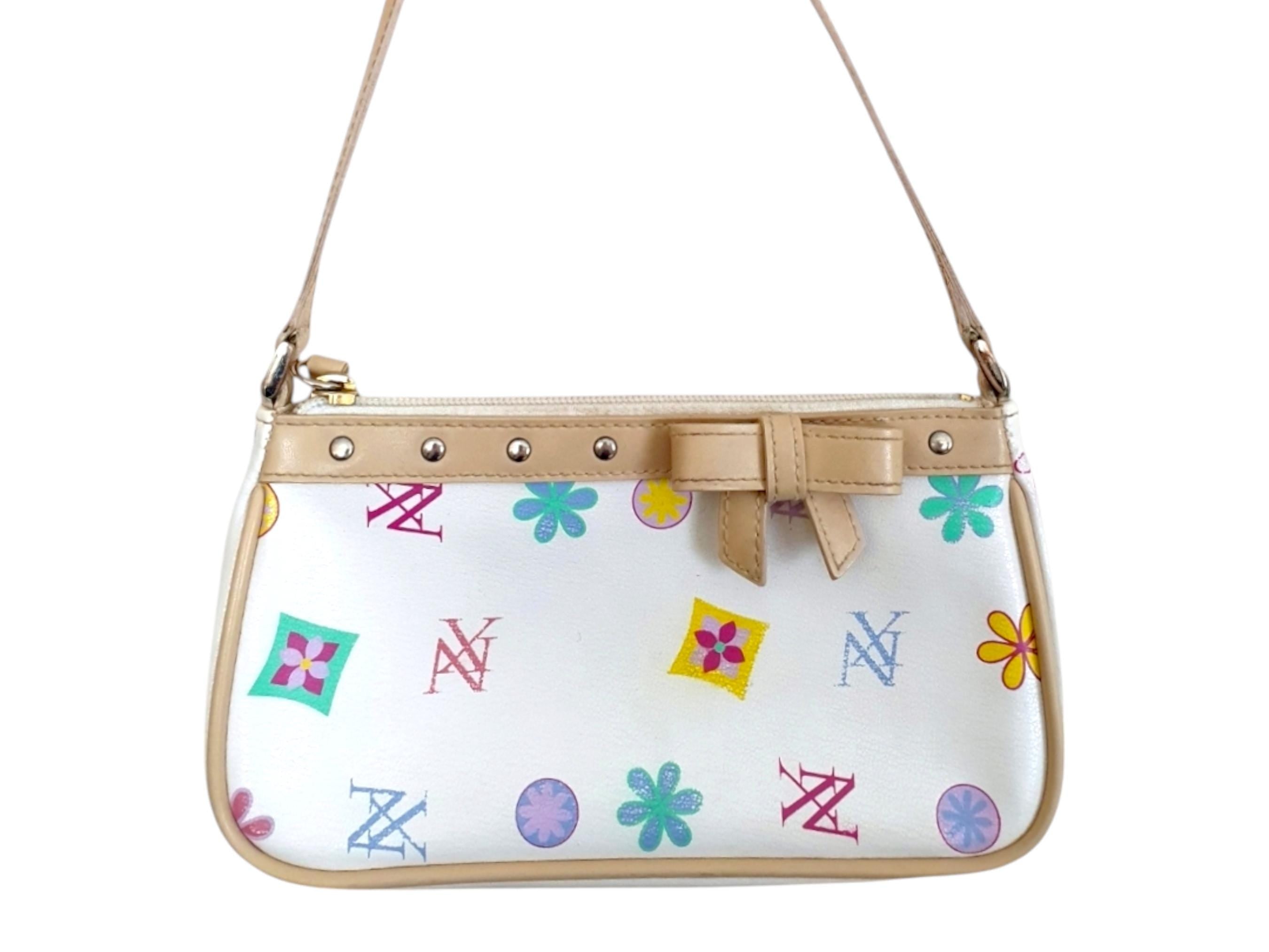 Y2k White Monogram Shoulder Bag