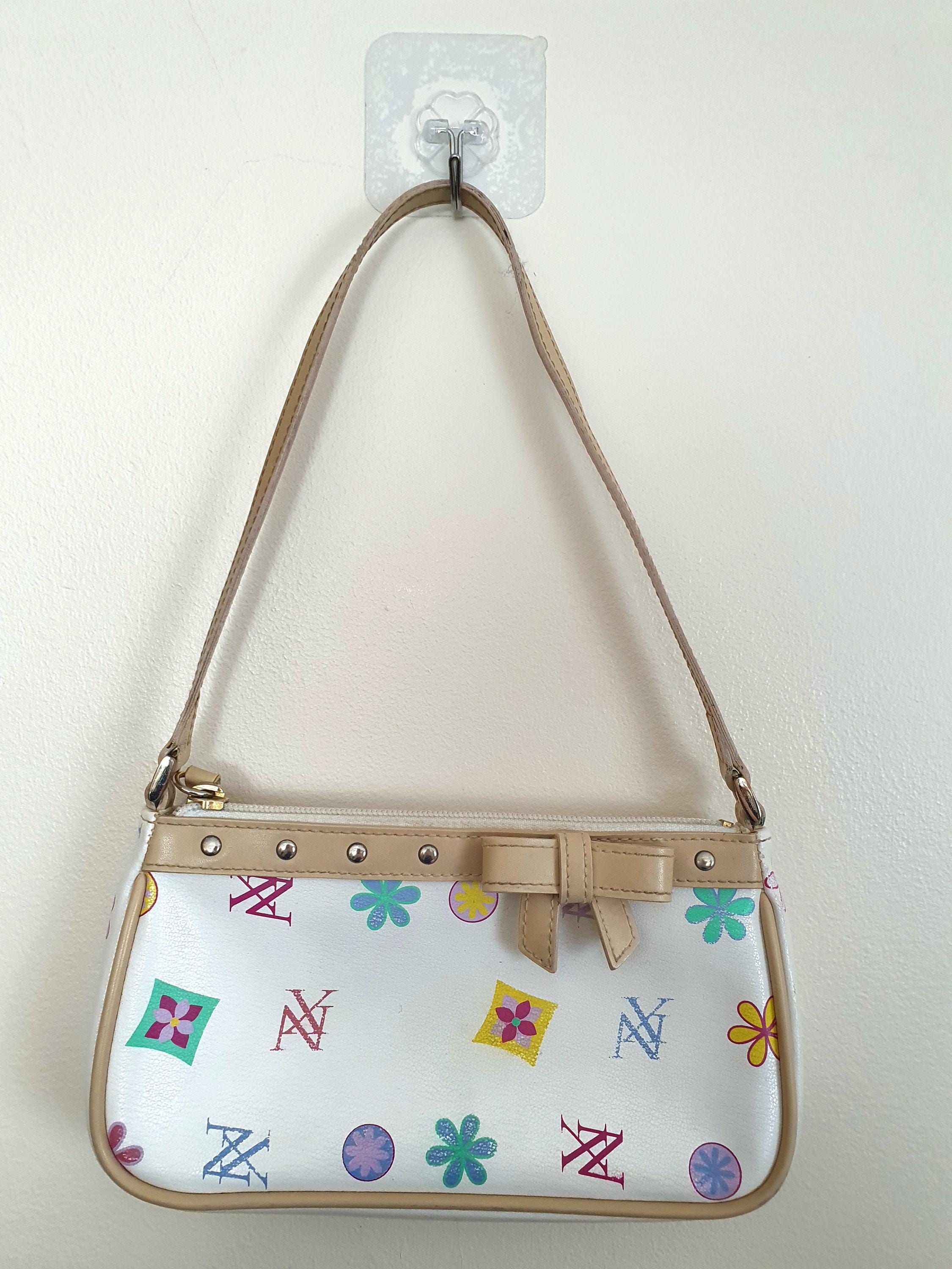 Y2k White Monogram Shoulder Bag