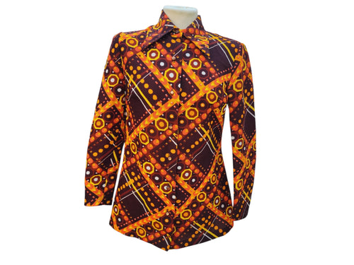 1960s 1970s Dagger Collar Shirt