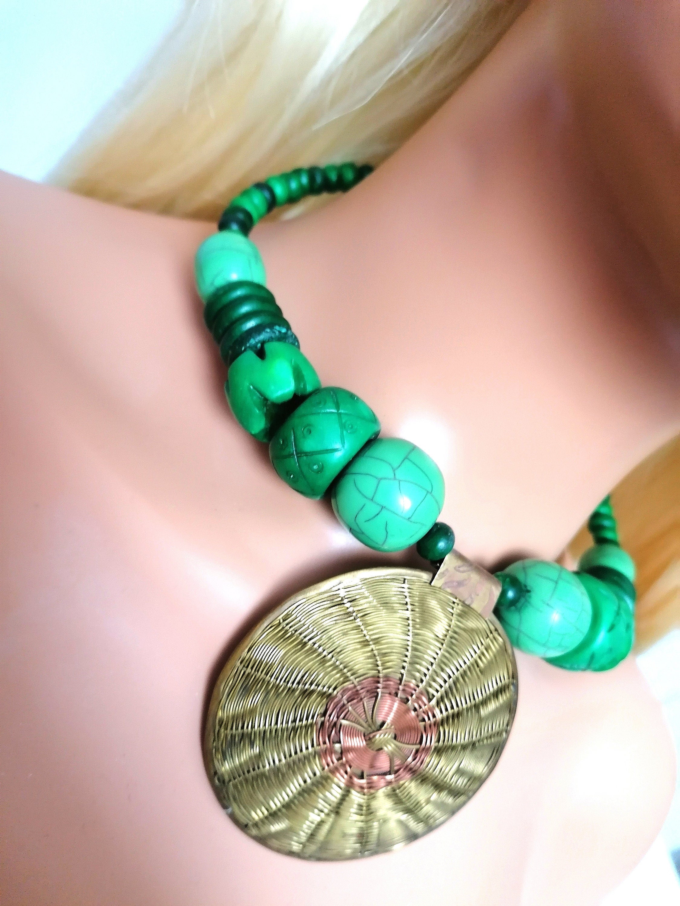 Chunky Handmade Beaded Necklace