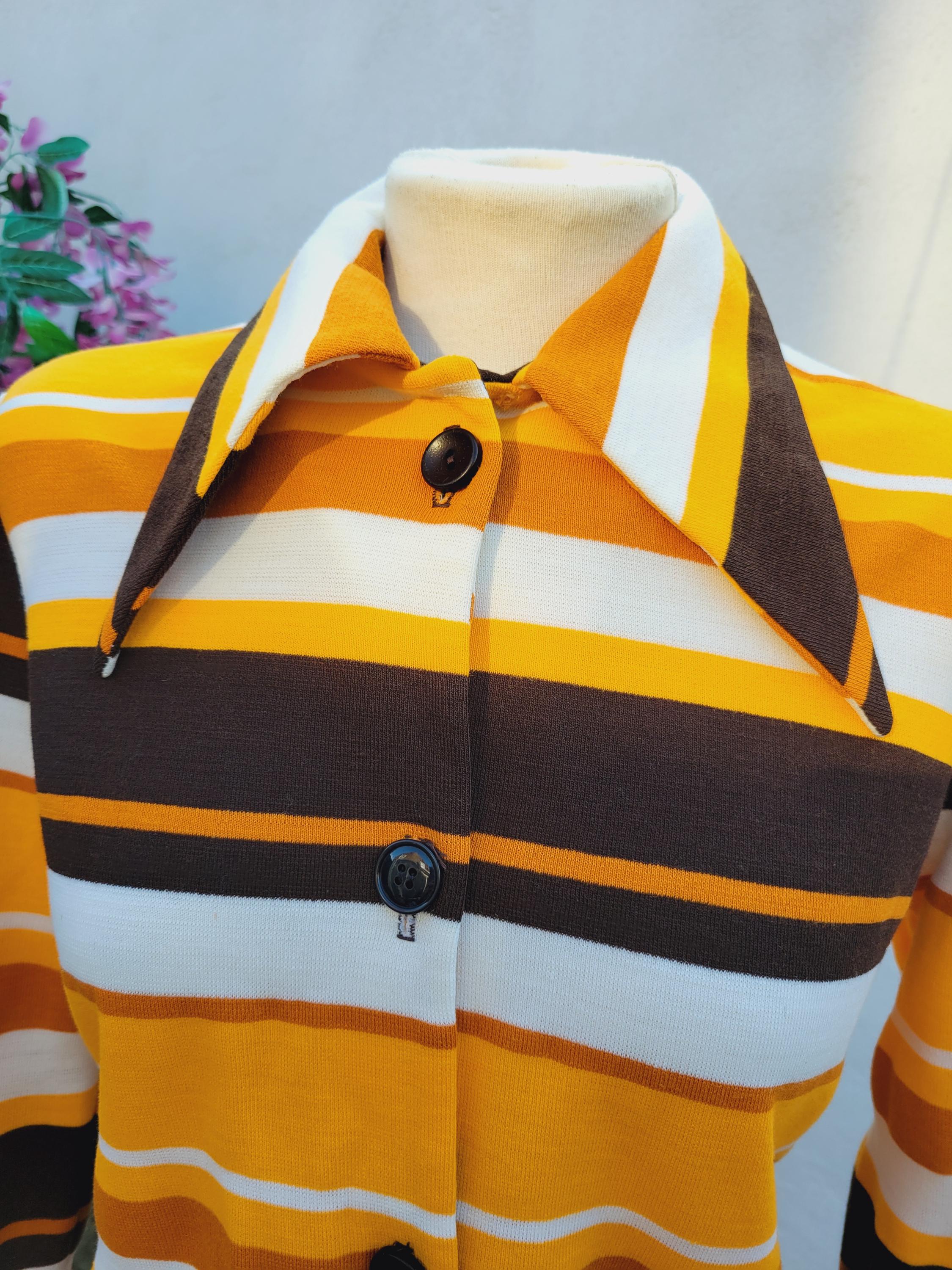 1960s 1970s Dagger Collar Shirt