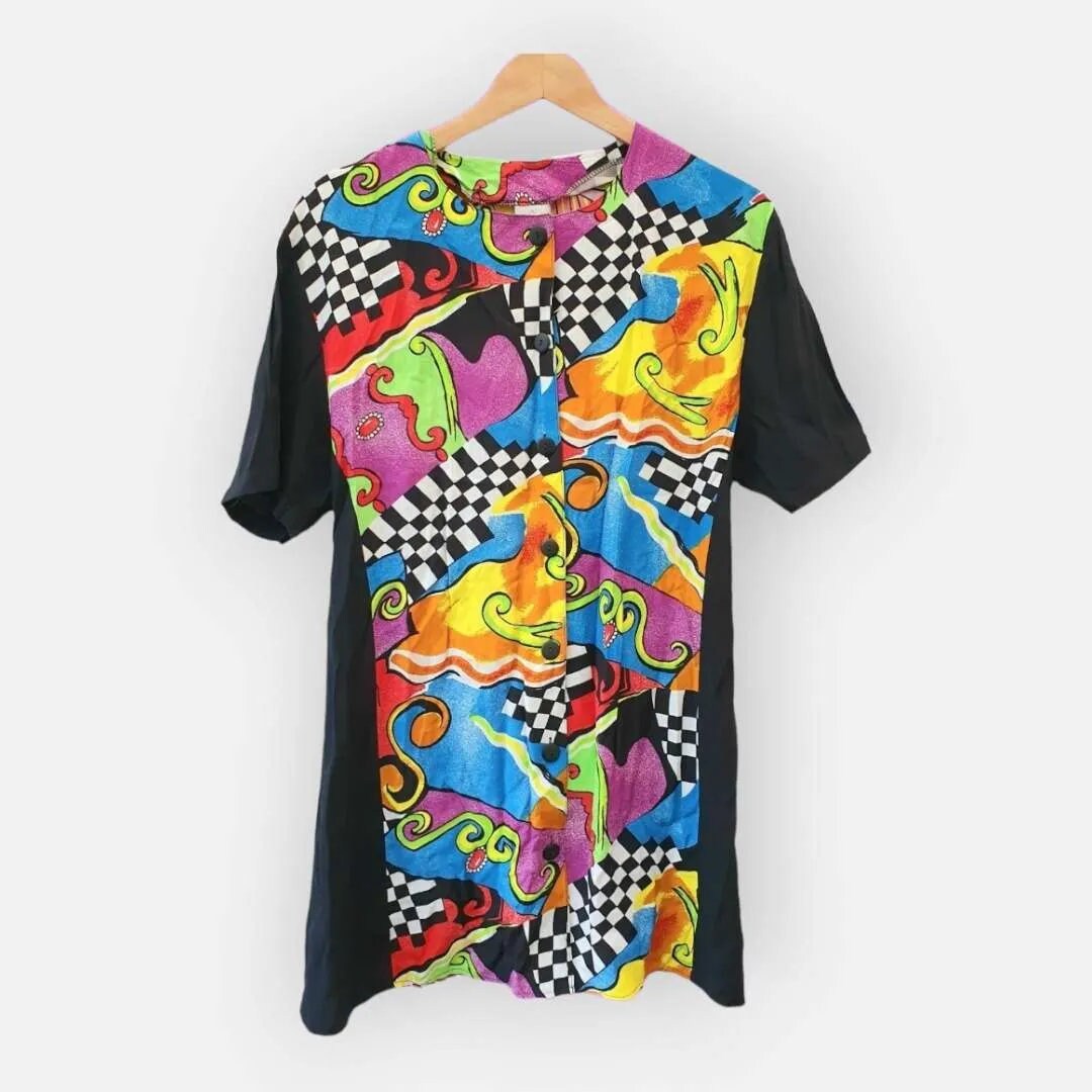 1990s Funky Abstract Mini Dress
