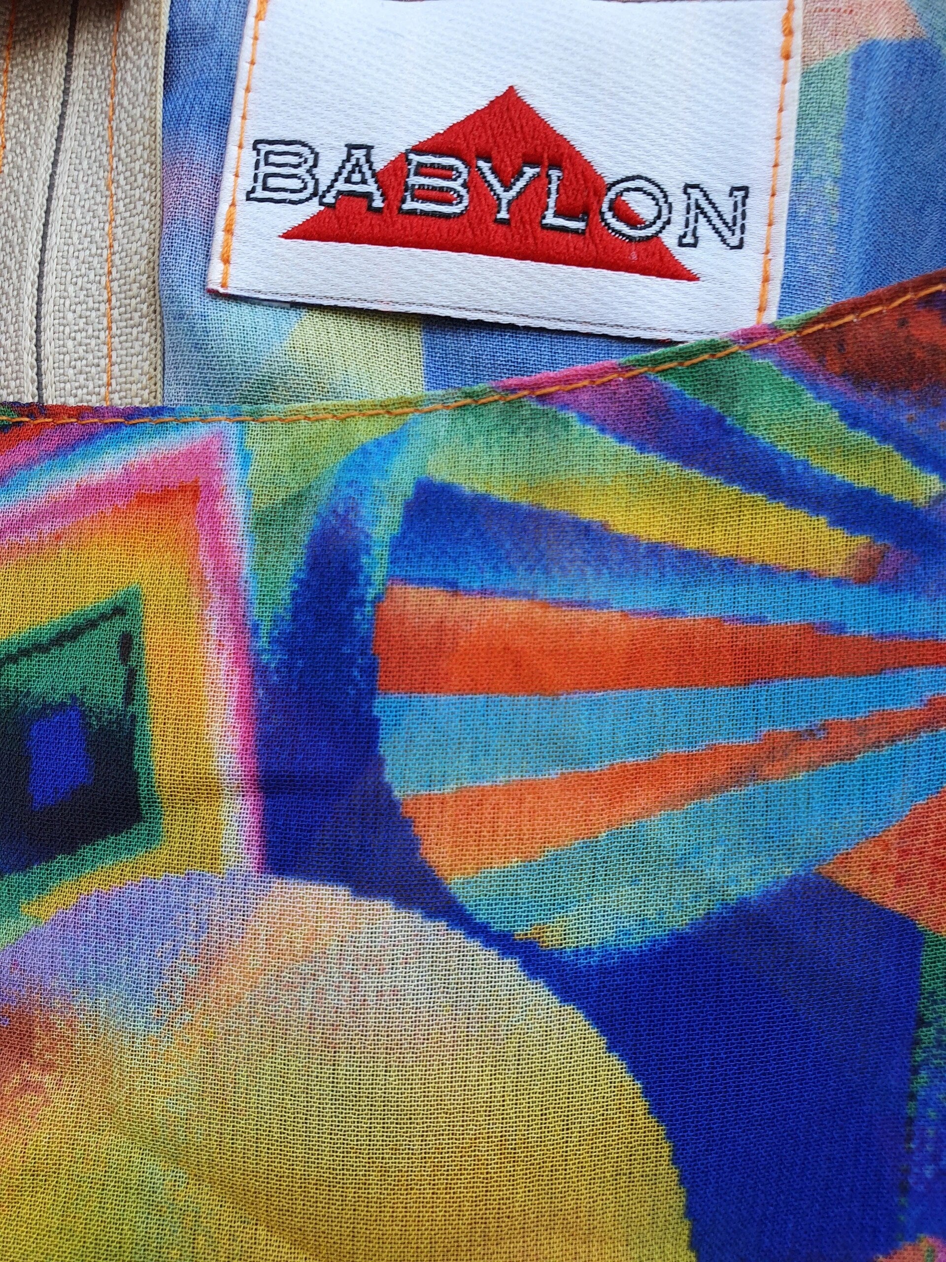 Vintage Abstract 1970s 1980s Colourful Mini Dress