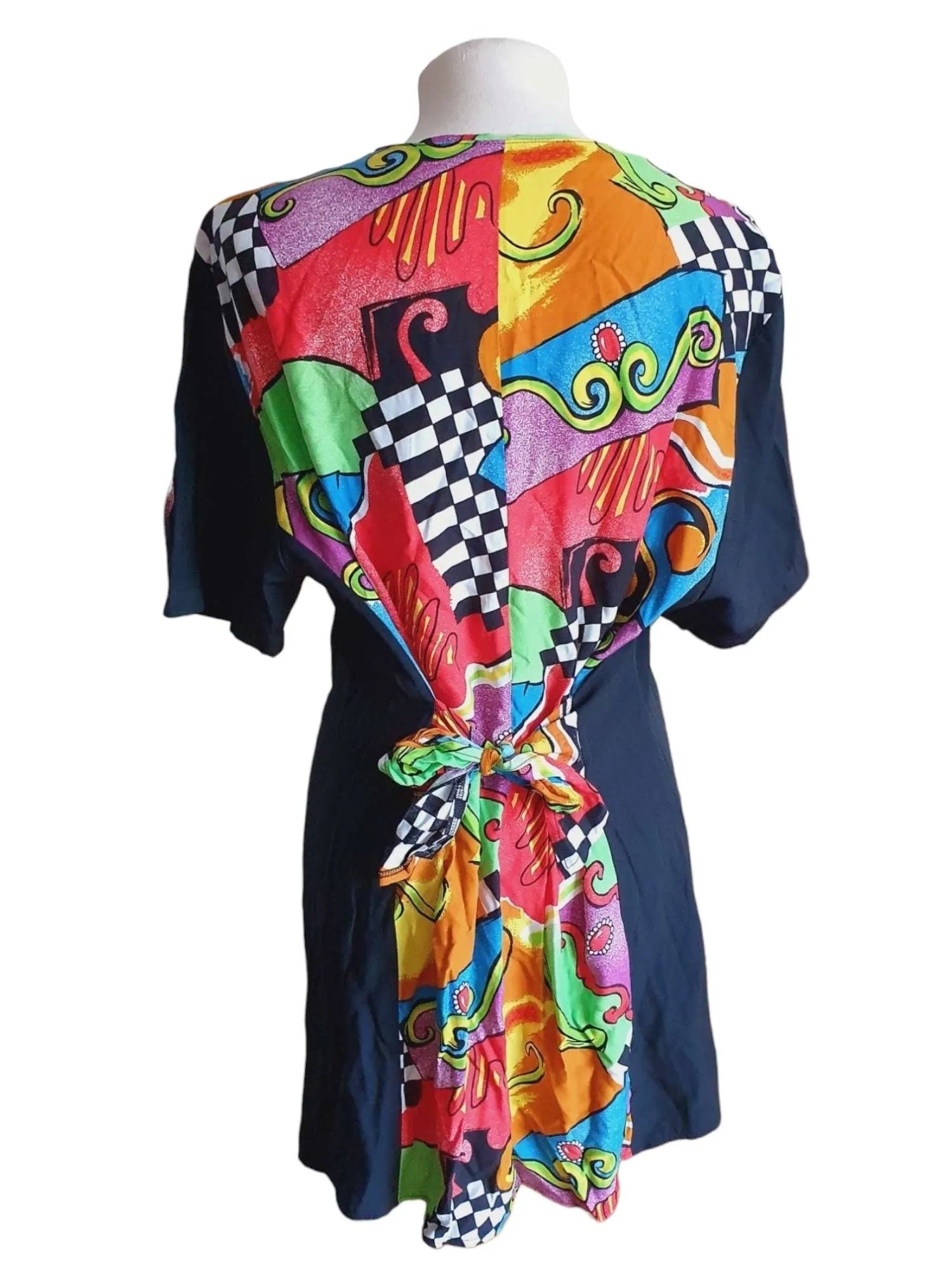 1990s Funky Abstract Mini Dress