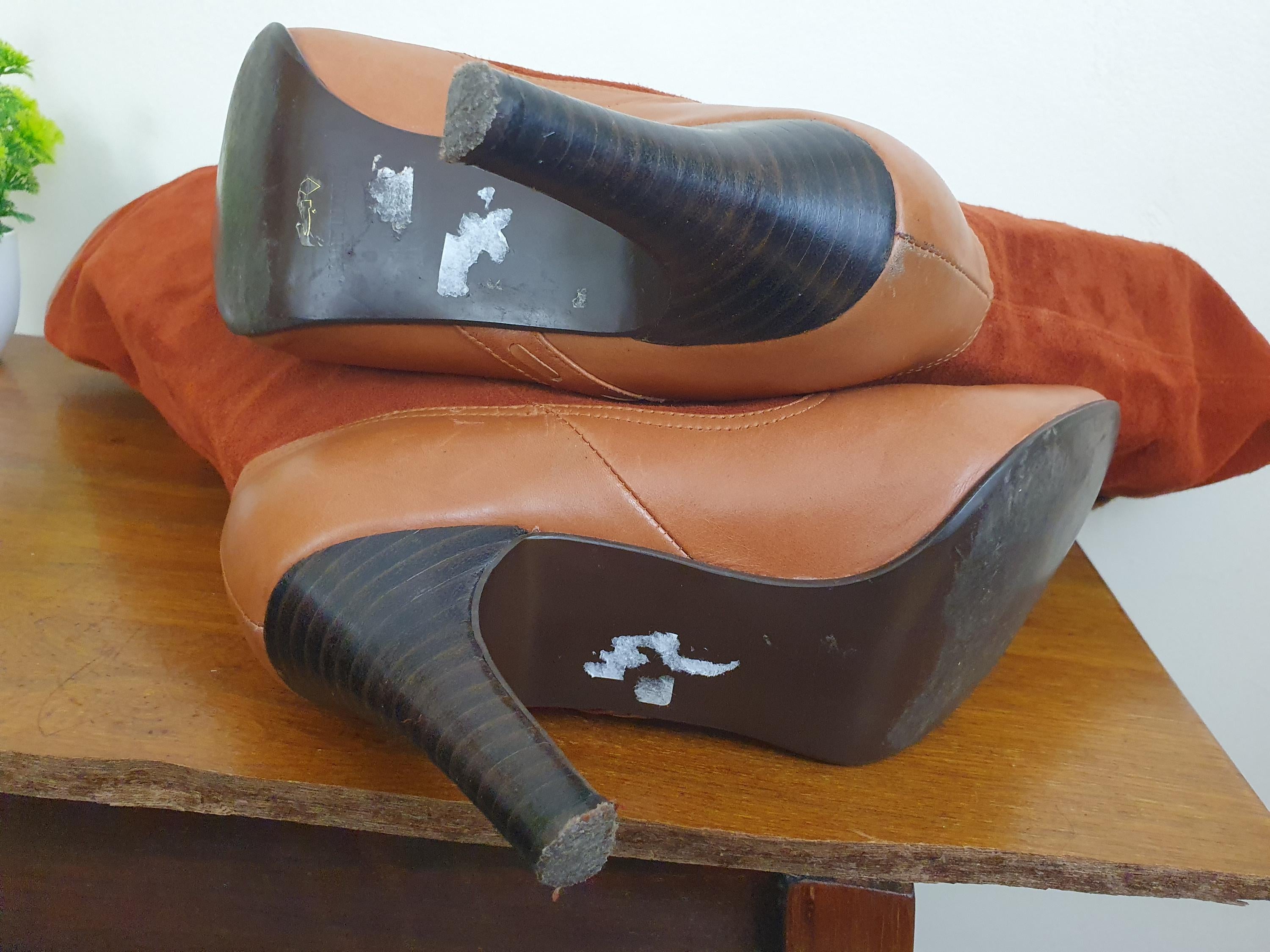 Y2k Shellys Russet Tan Suede Boots