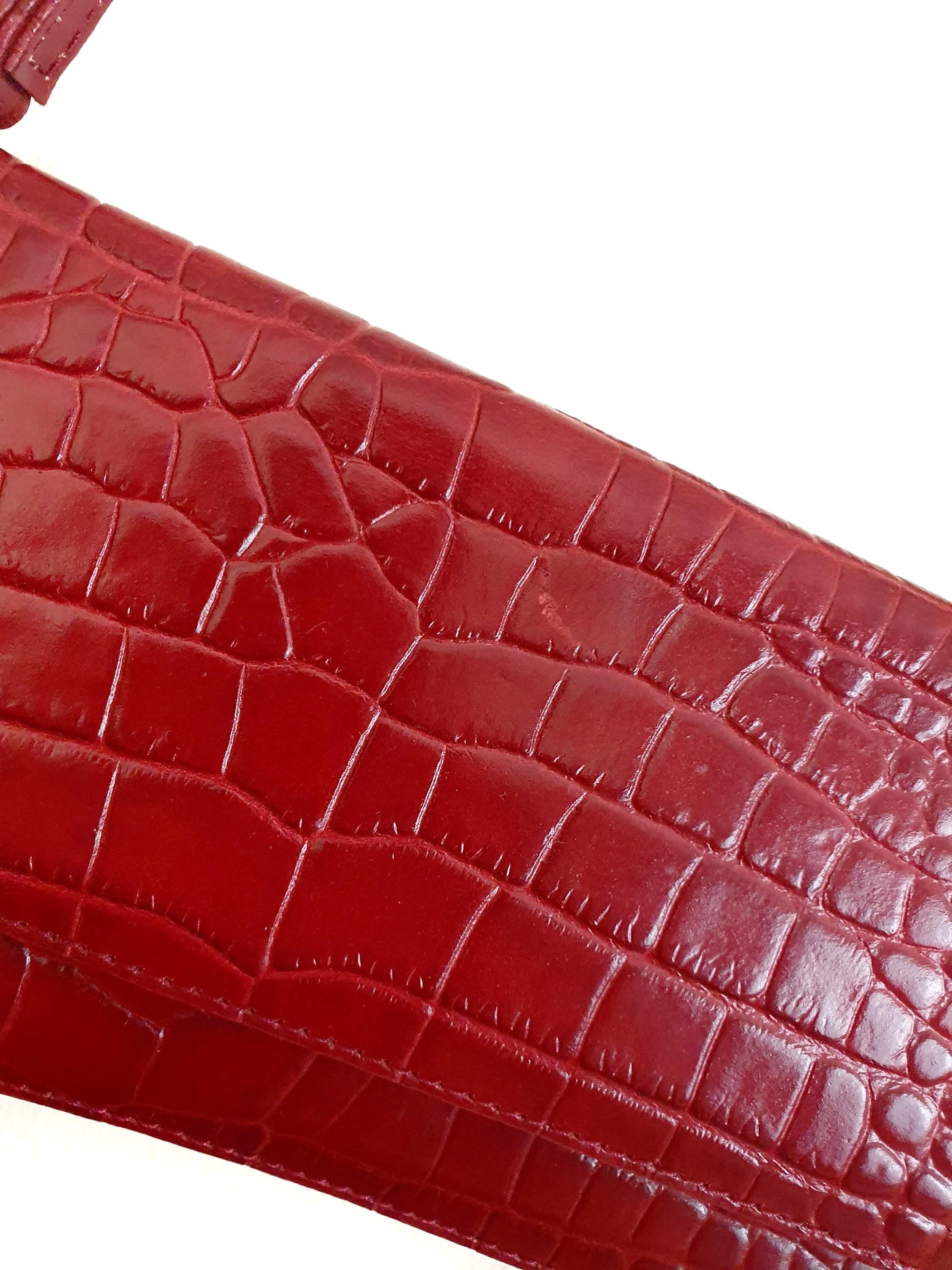 Y2k Vintage Dark Red Leather Shoulder Bag