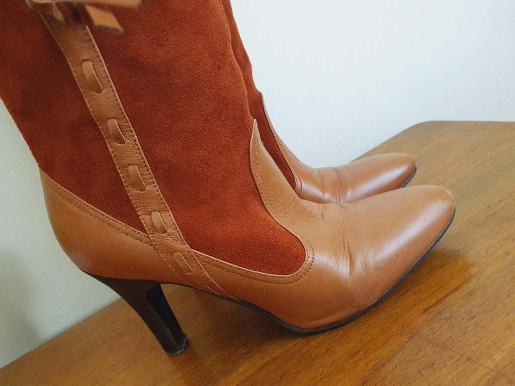Y2k Shellys Russet Tan Suede Boots