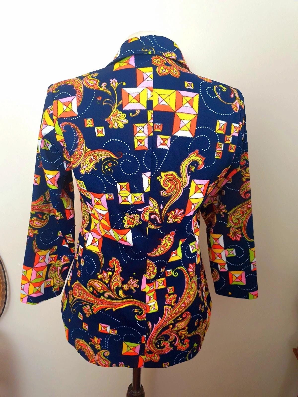 1960s Dagger Collar Tunic Shirt