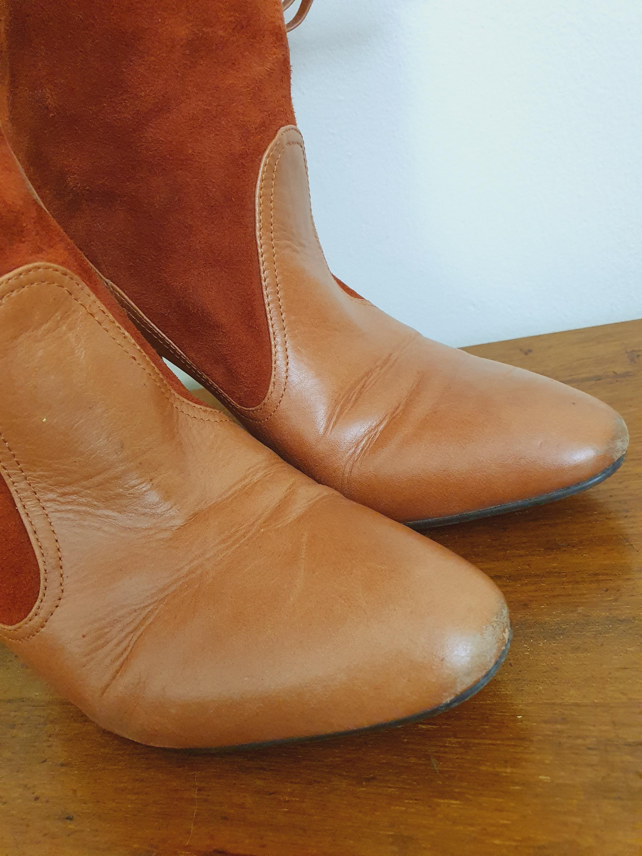 Y2k Shellys Russet Tan Suede Boots