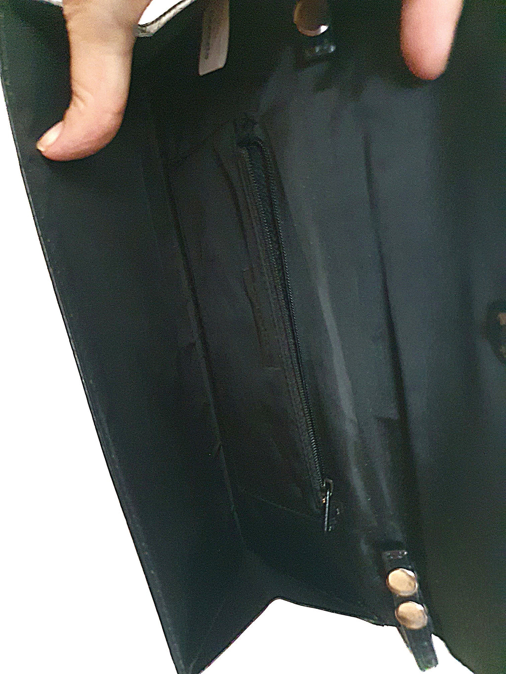 Y2k Black Mock Croc Baguette