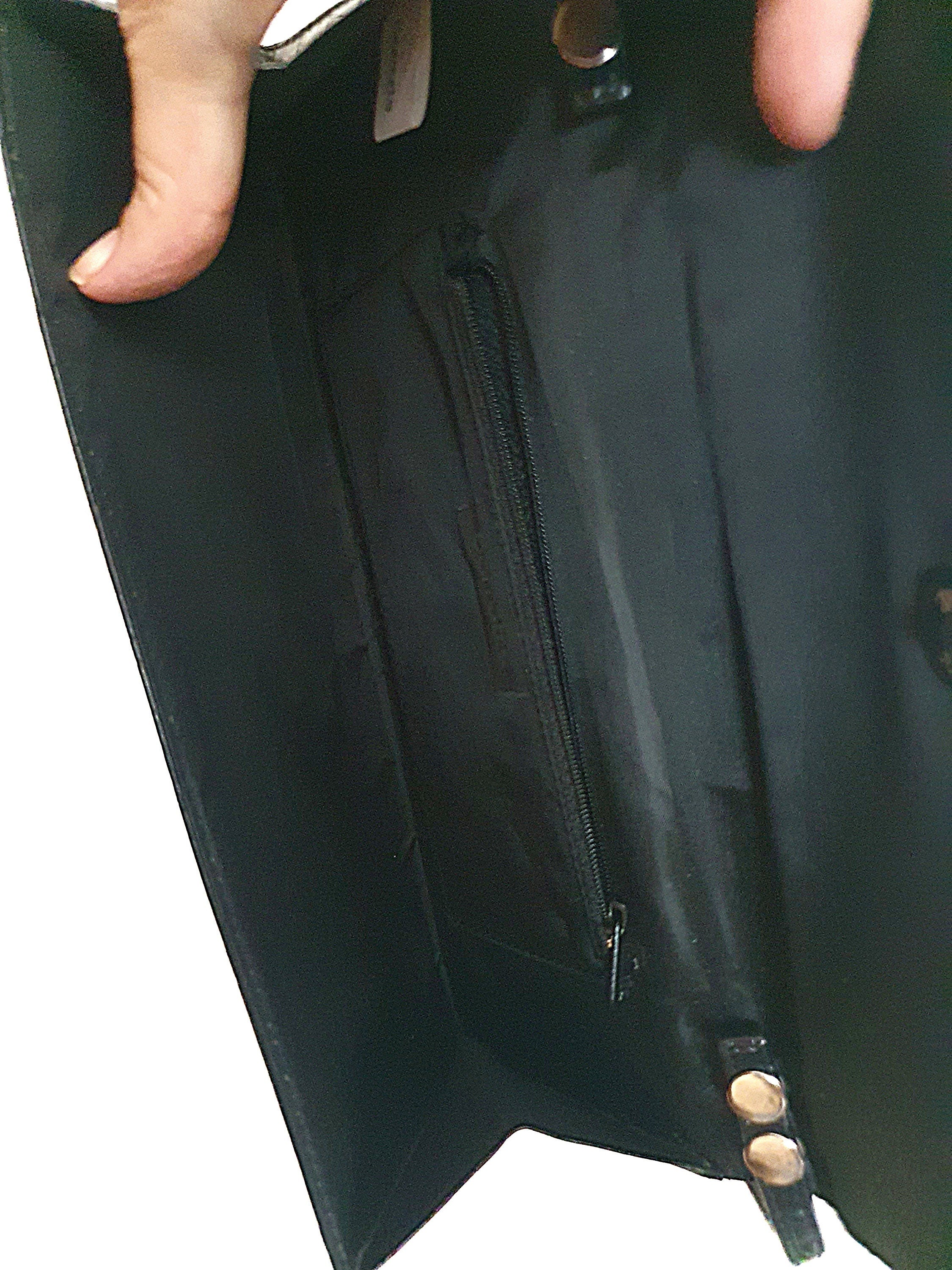 Y2k Black Mock Croc Baguette