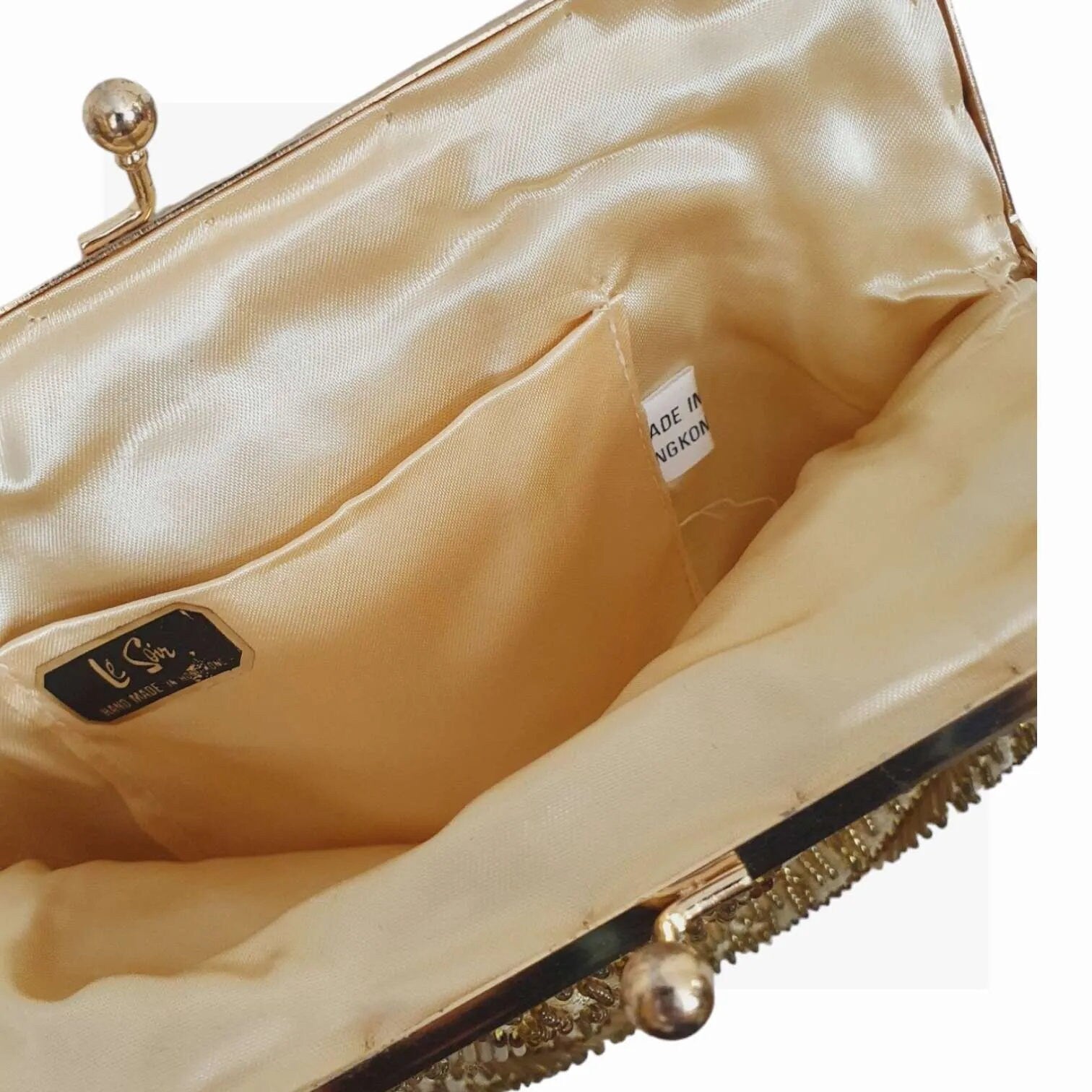 1950s Gold Beaded Evening Purse